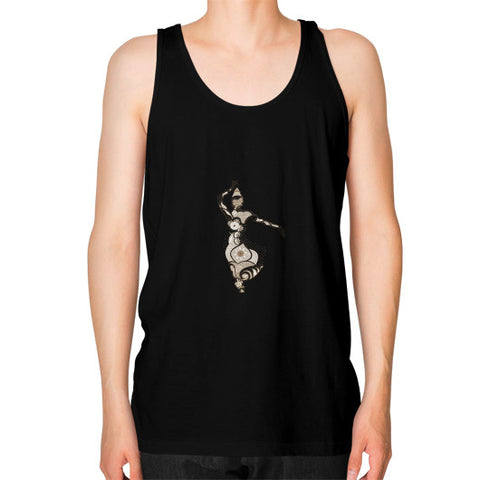 Unisex Fine Jersey Tank (on man) Black DesiVesiLtd