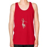 Unisex Fine Jersey Tank (on man) Red DesiVesiLtd