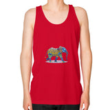 Unisex Fine Jersey Tank (on man) Red DesiVesiLtd