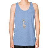 Unisex Fine Jersey Tank (on man) Tri-Blend Blue DesiVesiLtd