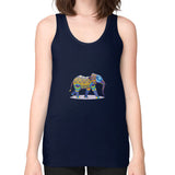 Unisex Fine Jersey Tank (on woman) Navy DesiVesiLtd