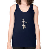 Unisex Fine Jersey Tank (on woman) Navy DesiVesiLtd