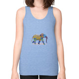 Unisex Fine Jersey Tank (on woman) Tri-Blend Blue DesiVesiLtd