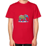 Unisex T-Shirt (on man) Red DesiVesiLtd