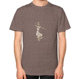 Unisex T-Shirt (on man) Tri-Blend Coffee DesiVesiLtd