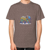 Unisex T-Shirt (on man) Tri-Blend Coffee DesiVesiLtd