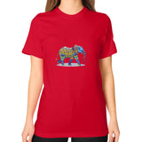 Unisex T-Shirt (on woman) Red DesiVesiLtd