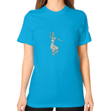 Unisex T-Shirt (on woman) Teal DesiVesiLtd