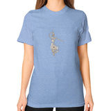 Unisex T-Shirt (on woman) Tri-Blend Blue DesiVesiLtd