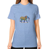 Unisex T-Shirt (on woman) Tri-Blend Blue DesiVesiLtd