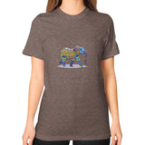 Unisex T-Shirt (on woman) Tri-Blend Coffee DesiVesiLtd
