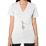V-Neck (on woman) Ash grey DesiVesiLtd