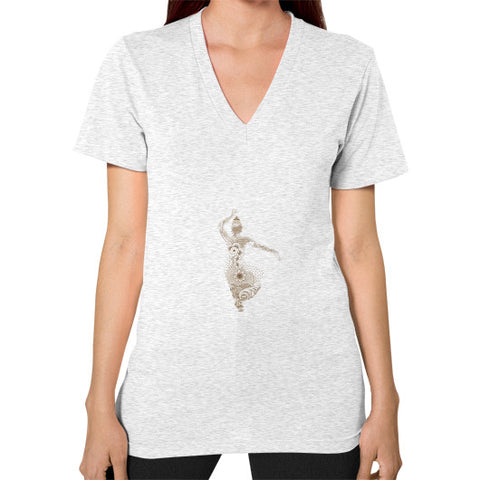 V-Neck (on woman) Ash grey DesiVesiLtd