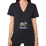 V-Neck (on woman) Tri-Blend Black DesiVesiLtd