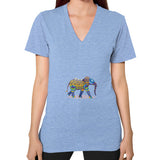 V-Neck (on woman) Tri-Blend Blue DesiVesiLtd