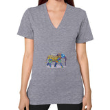 V-Neck (on woman) Tri-Blend Grey DesiVesiLtd