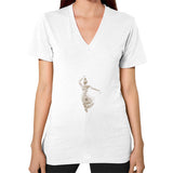 V-Neck (on woman) White DesiVesiLtd