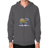 Zip Hoodie (on man) Asphalt DesiVesiLtd