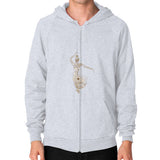 Zip Hoodie (on man) Heather grey DesiVesiLtd