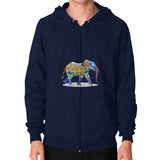 Zip Hoodie (on man) Navy DesiVesiLtd