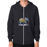 Zip Hoodie (on man) Tri-Blend Black DesiVesiLtd