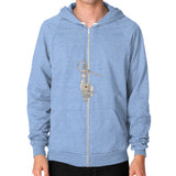 Zip Hoodie (on man) Tri-Blend Blue DesiVesiLtd