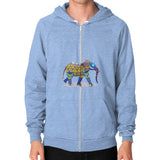Zip Hoodie (on man) Tri-Blend Blue DesiVesiLtd