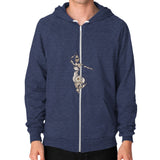 Zip Hoodie (on man) Tri-Blend Navy DesiVesiLtd