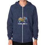Zip Hoodie (on man) Tri-Blend Navy DesiVesiLtd