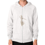 Zip Hoodie (on man) Tri-Blend Oatmeal DesiVesiLtd