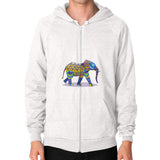 Zip Hoodie (on man) Tri-Blend Oatmeal DesiVesiLtd