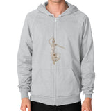 Zip Hoodie (on man) Tri-Blend Silver DesiVesiLtd