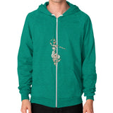 Zip Hoodie (on man) Tri-Blend Vintage Green DesiVesiLtd