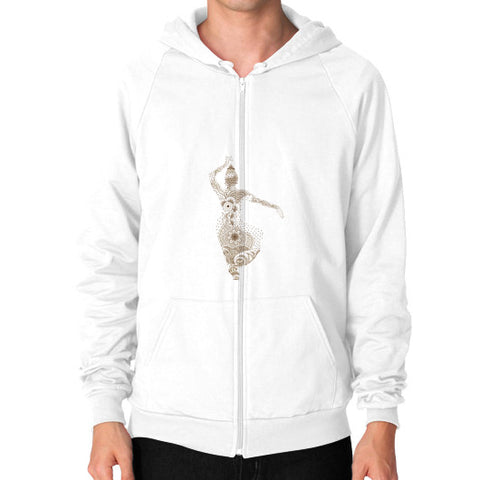 Zip Hoodie (on man) White DesiVesiLtd