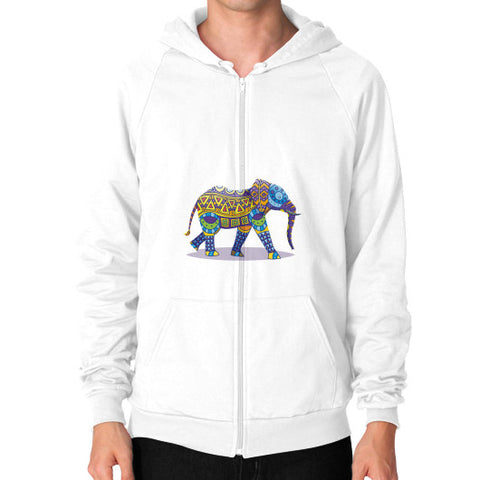 Zip Hoodie (on man) White DesiVesiLtd