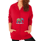 Zip Hoodie (on woman) Red DesiVesiLtd