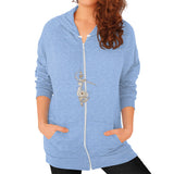 Zip Hoodie (on woman) Tri-Blend Blue DesiVesiLtd