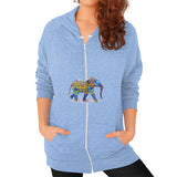 Zip Hoodie (on woman) Tri-Blend Blue DesiVesiLtd