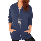 Zip Hoodie (on woman) Tri-Blend Navy DesiVesiLtd