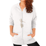 Zip Hoodie (on woman) Tri-Blend Oatmeal DesiVesiLtd