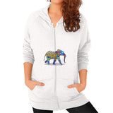 Zip Hoodie (on woman) Tri-Blend Oatmeal DesiVesiLtd