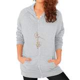 Zip Hoodie (on woman) Tri-Blend Silver DesiVesiLtd