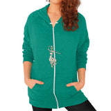 Zip Hoodie (on woman) Tri-Blend Vintage Green DesiVesiLtd