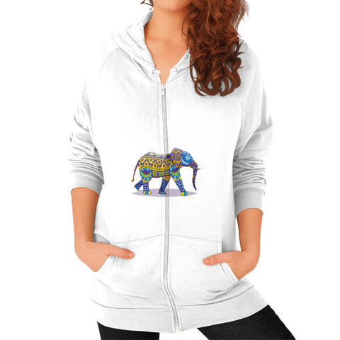 Zip Hoodie (on woman) White DesiVesiLtd